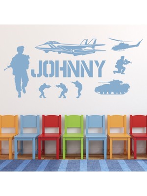 Jeronkarji Ordu Asker Tankı Kişiye Özel  Dekoratif Duvar Sticker Çıkartması Bebek Çocuk Odası
