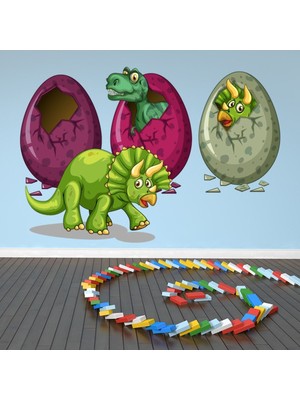 Jeronkarji Dinozor Yumurtaları T-Rex Triceratops Dekoratif Duvar Sticker Çıkartma Bebek Çocuk Odası