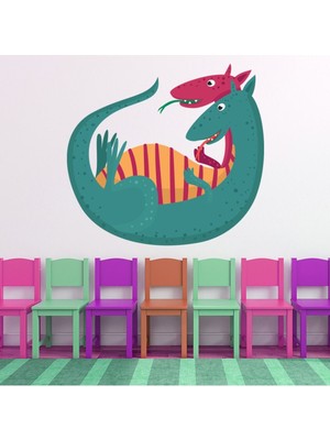 Jeronkarji Iki Ejderha Dekoratif Duvar Sticker Çıkartma Bebek Çocuk Odası