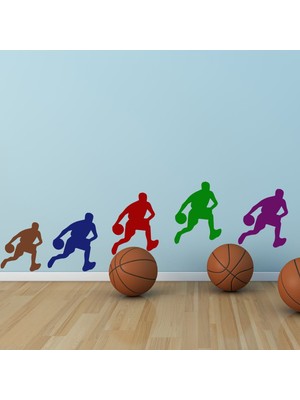 Jeronkarji Basketbol Dribble Amerikan Sporları Dekoratif Duvar Çıkartma Paketi Bebek Çocuk Odası