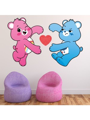 Jeronkarji Sevimli Ayılar Sihirli Huysuz ve Şerefe Ayılar Dekoratif Duvar Sticker Çıkartma Kilidini Bebek Çocuk
