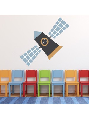 Jeronkarji Uzay Uydu Kreş Dekoratif Duvar Sticker Çıkartma Bebek Çocuk Odası