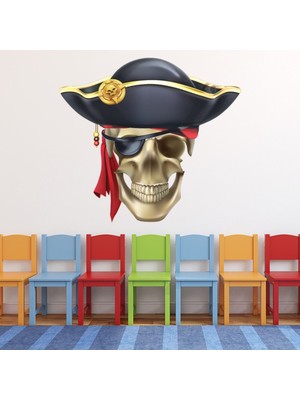 Jeronkarji Korsan Kafatası Dekoratif Duvar Sticker Çıkartma Bebek Çocuk Odası