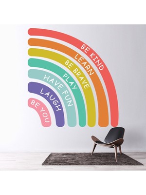 Jeronkarji Nazik Olun Gökkuşağı Anaokulu Sınıf Dekoratif Duvar Sticker Çıkartma Mutfak Ofis Yatak Odası