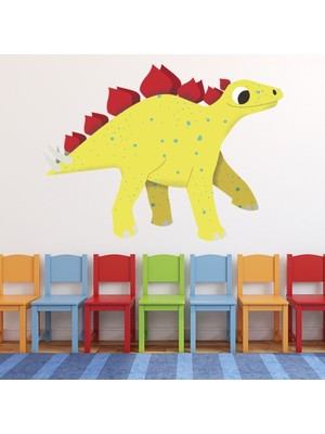 Jeronkarji Sevimli Stegosaurus Dekoratif Duvar Sticker Çıkartması Lucy De Burgh Bebek Çocuk Odası