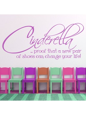 Jeronkarji Sindirella Moda Yazılı Dekoratif Duvar Sticker Çıkartma Oturma Odası Salon