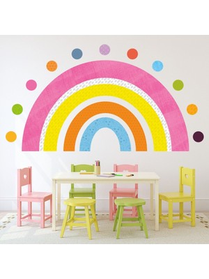 Jeronkarji Les Petits Buttons'tan Gökkuşağı Renkli Dekoratif Duvar Sticker Çıkartması Bebek Çocuk Odası