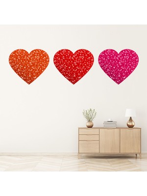 Jeronkarji Aşk Kalpleri Sevgililer Dekoratif Duvar Sticker Çıkartma Ofis Oturma Odası