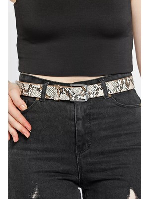 Julude Krem Desenli Kadın Kemer P-00011279