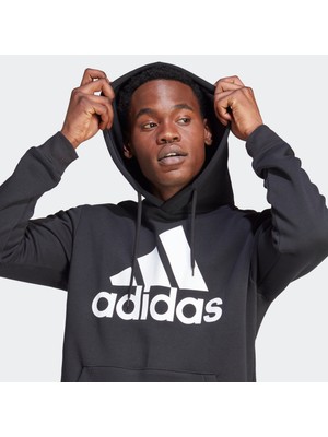 adidas Big Logo Fleece Hoodie Erkek Kapüşonlu Sweatshirt IB4024