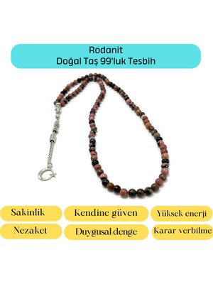 Yıldız Doğal Taş Sertifikalı Rodanit 6mm 99LUK Doğal Taş Tesbih