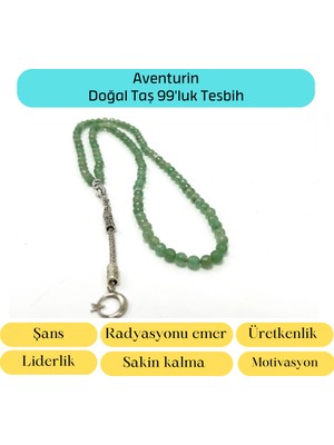 Yıldız Doğal Taş Sertifikalı Aventurin 6mm 99LUK Doğal Taş Tesbih