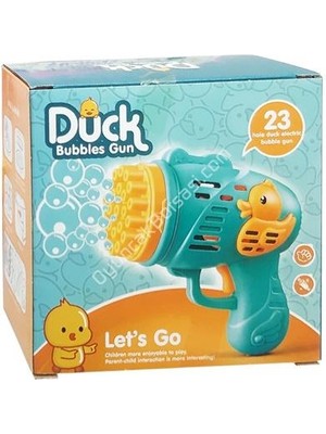 Vakkum Duck Çok Delikli Pilli Köpük Atan Tabanca Oyuncağı 23 Delikli Bubble Gun
