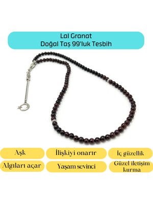 Yıldız Doğal Taş Sertifikalı Granat Lal 6mm 99LUK Doğal Taş Tesbih