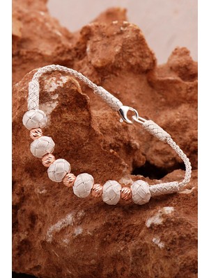 Sümer Telkari Dorika Kazaziye İşlemeli Tasarım Rose Toplu 1000 Ayar Gümüş Bileklik 4600