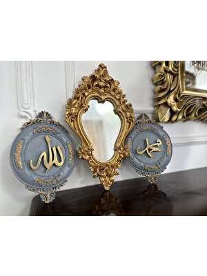 busraconcept Allah Muhammet Aynalı Tablo Set