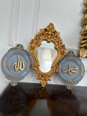 busraconcept Allah Muhammet Aynalı Tablo Set