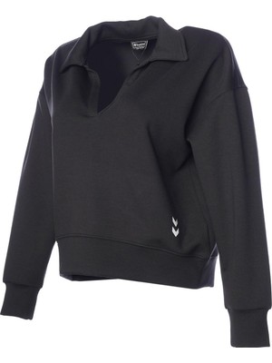 Hummel Kadın Bolette Polo Yaka Sweatshirt Siyah Rahat Kesim Sezonluk Tasarım