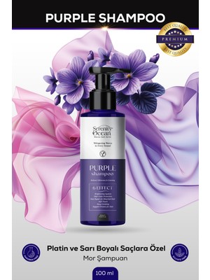 Serenity Ocean Sarı, Gümüş ve Platin Saçlar Için Vegan Mor Şampuan, 100ML (Tatil Boy-Travel Size)
