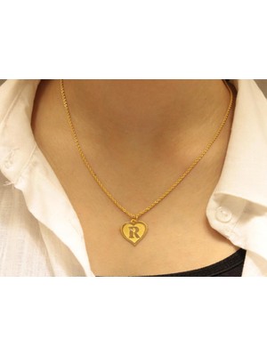 Güler Kuyumculuk 14 Ayar Altın Halat Zincirli R Harfi