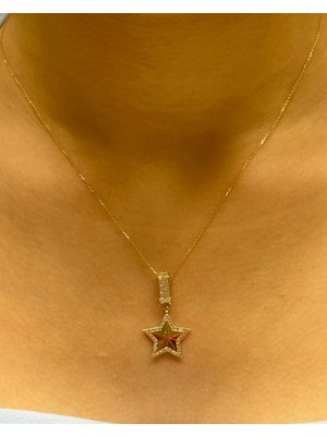 Güler Kuyumculuk Altın Yıldız Kolye Uçlu Zincir