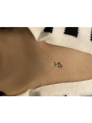 Güler Kuyumculuk Altın Nazar Boncuklu I Harfli Zincir