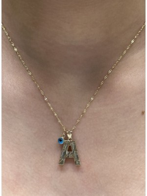 Güler Kuyumculuk Altın 3 Boyutlu A Harfli Aynalı Zincir