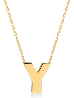 Güler Kuyumculuk 3 Boyutlu Y Harfi ve Zinciri