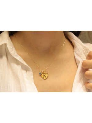 Güler Kuyumculuk 14 Ayar Altın N Harfli Aynalı Zincir