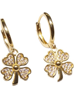 Güler Kuyumculuk 14 Ayar Altın Yonca Model Halka Küpe