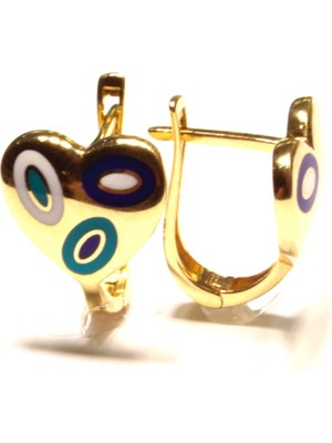 Güler Kuyumculuk Altın Mineli Kalp Küpe