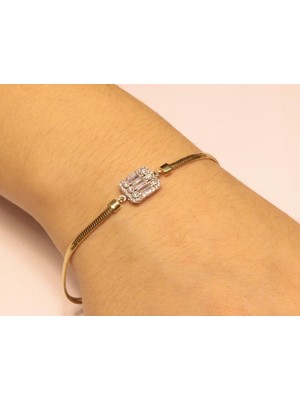 Güler Kuyumculuk 14 Ayar Altın Baget Taşlı Bileklik