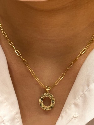 Güler Kuyumculuk Altın 3 Boyutlu O Harfli Ataç Zincir