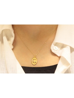 Güler Kuyumculuk 14 Ayar Altın Aynalı Zincirli G Harfi