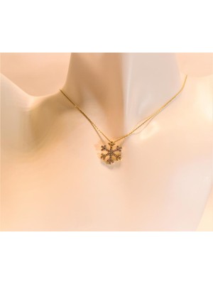 Güler Kuyumculuk Altın Kar Tanesi Kolye Ucu ve Zinciri