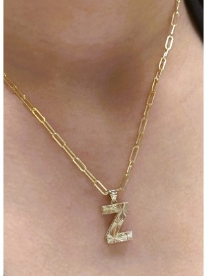 Güler Kuyumculuk Altın 3 Boyutlu Z Harfli Ataç Zincir