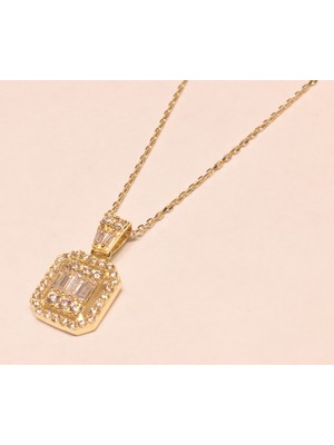 Güler Kuyumculuk Altın Baget Taşlı Hayalet Kolye