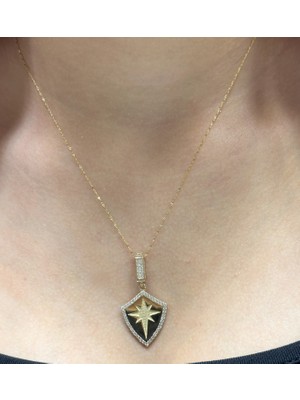 Güler Kuyumculuk 14 Ayar Kutup Yıldız Kolye Uçlu Aynalı Zincir