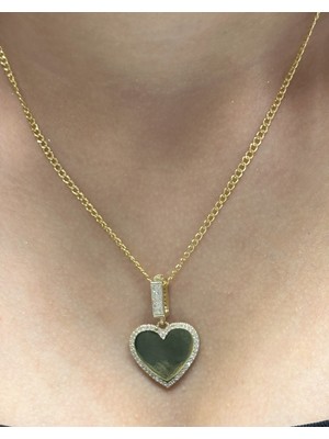 Güler Kuyumculuk 14 Ayar Altın Kalp Kolye Uçlu Gurmet Zincir