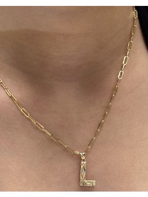 Güler Kuyumculuk Altın 3 Boyutlu L Harfli Ataç Zincir