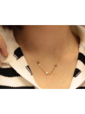 Güler Kuyumculuk 14 Ayar Altın Çiçek  Figürlü Hayalet Kolye