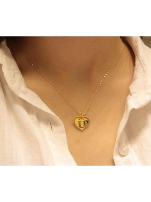 Güler Kuyumculuk 14 Ayar Altın Ü Harfli Aynalı Zincir