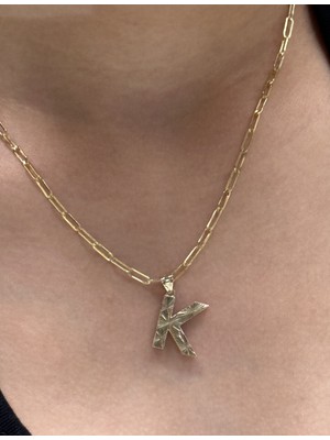 Güler Kuyumculuk Altın 3 Boyutlu K Harfli Ataç Zincir