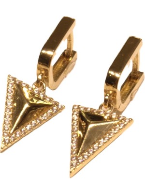 Güler Kuyumculuk 14 Ayar Altın Taşlı Halka Küpe