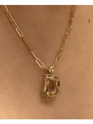 Güler Kuyumculuk Altın 3 Boyutlu D Harf Kolye Ucu