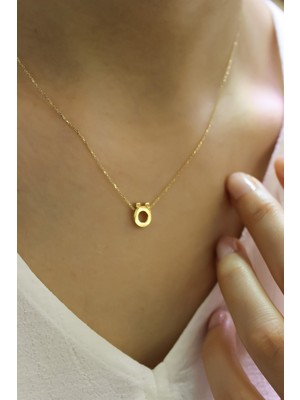 Güler Kuyumculuk Altın 3 Boyutlu Ö Harfi ve Zinciri