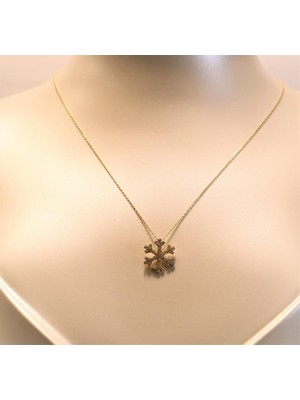 Güler Kuyumculuk 14 Ayar Altın Ay Yıldız Kolye Uçlu Zincir