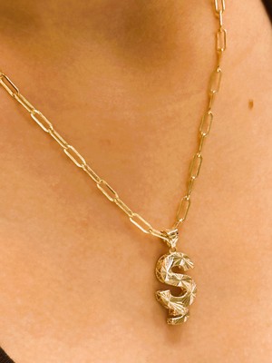 Güler Kuyumculuk Altın 3 Boyutlu Ş Harfli Ataç Zincir