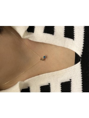 Güler Kuyumculuk Altın Nazar Boncuklu L Harfli Zincir