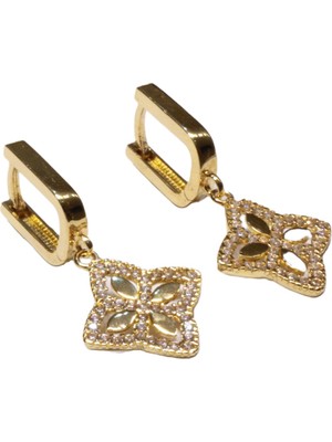 Güler Kuyumculuk 14 Ayar Altın Yonca Model Halka Küpe